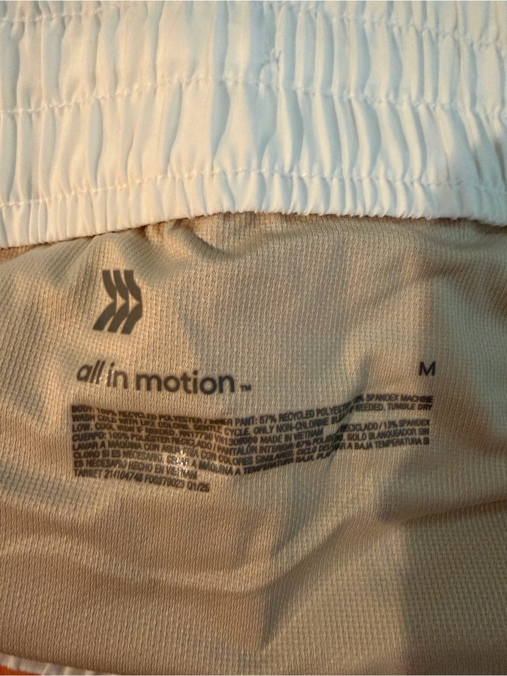 NWT all in motion White Elastic Waist Athletic Shorts - Picture 9 of 9